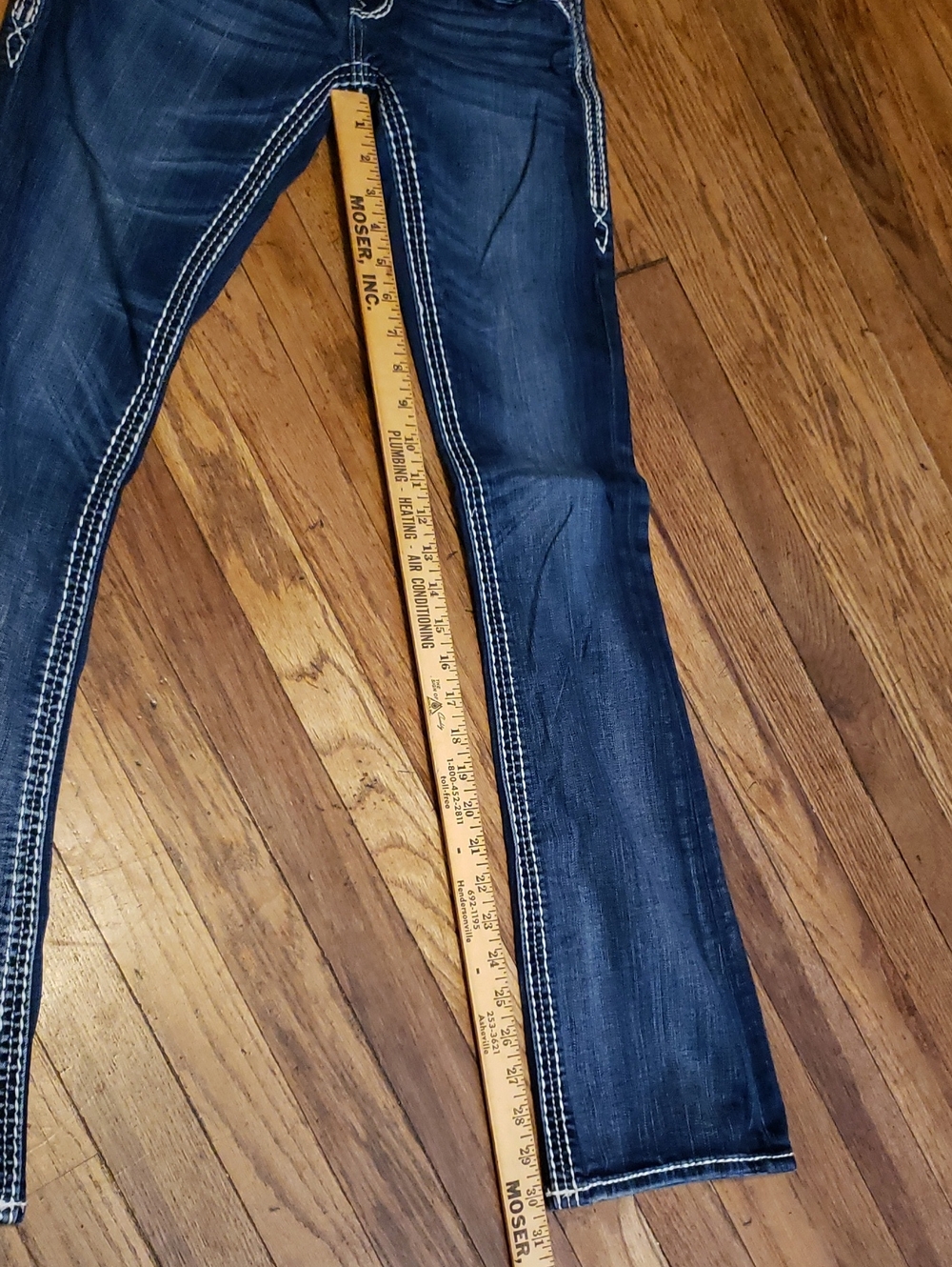 Rock Revival Dark Blue Embellished Boot Cut Jeans - Picture 2 of 7